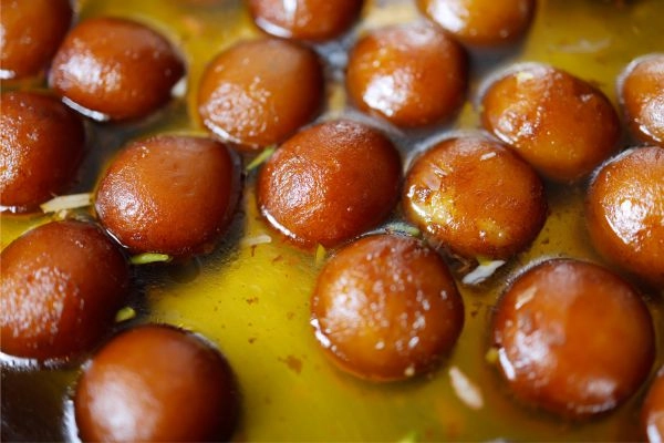 Soft Gulab Jamun Sweet Delicacy in Syrup